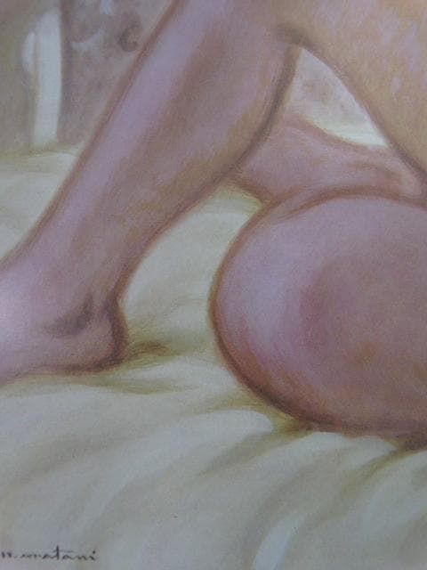 荒谷直之介、【若い裸婦】、希少な大判額装用画集より、新品額装付、状態良好