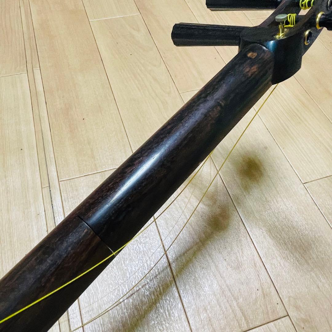 津軽三味線　紅木　金細　現状品