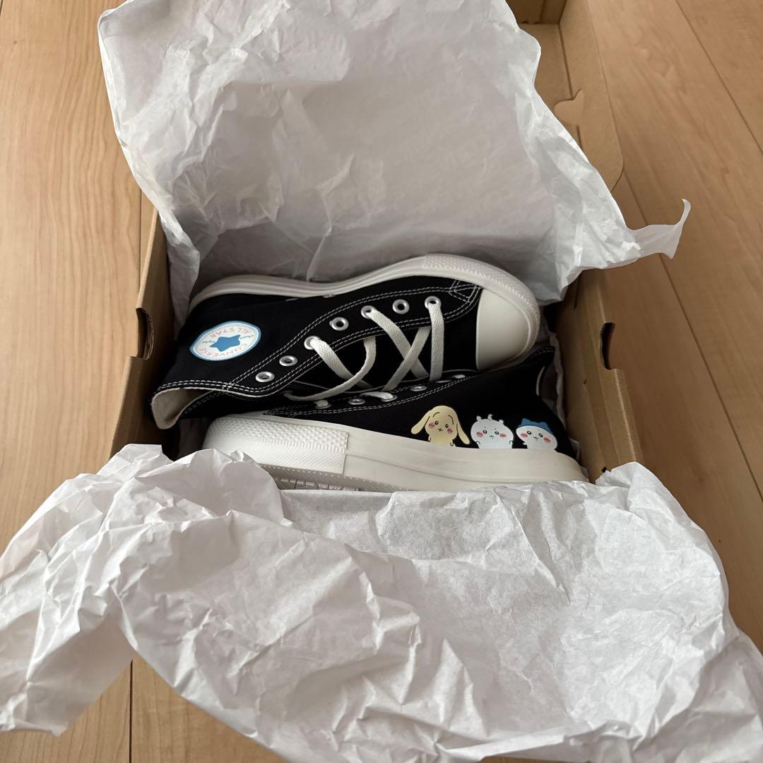 ちいかわ＊CONVERSE ブラック24cm ハイカットスニーカー