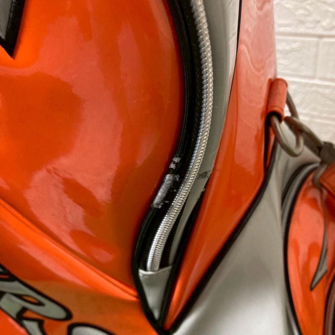 【美品】TOURSTAGE キャディバッグ　ゴルフバッグ　オレンジ　フード付
