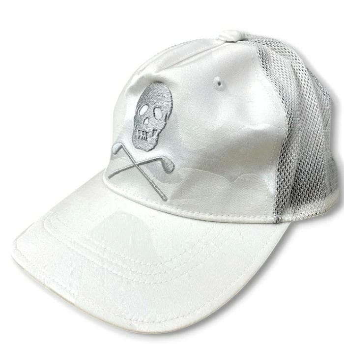 超美品 マーク＆ロナ スカル刺繍 迷彩 メッシュ キャップ 帽子 ゴルフ