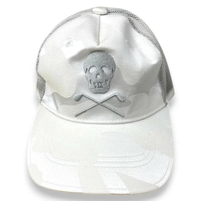 超美品 マーク＆ロナ スカル刺繍 迷彩 メッシュ キャップ 帽子 ゴルフ