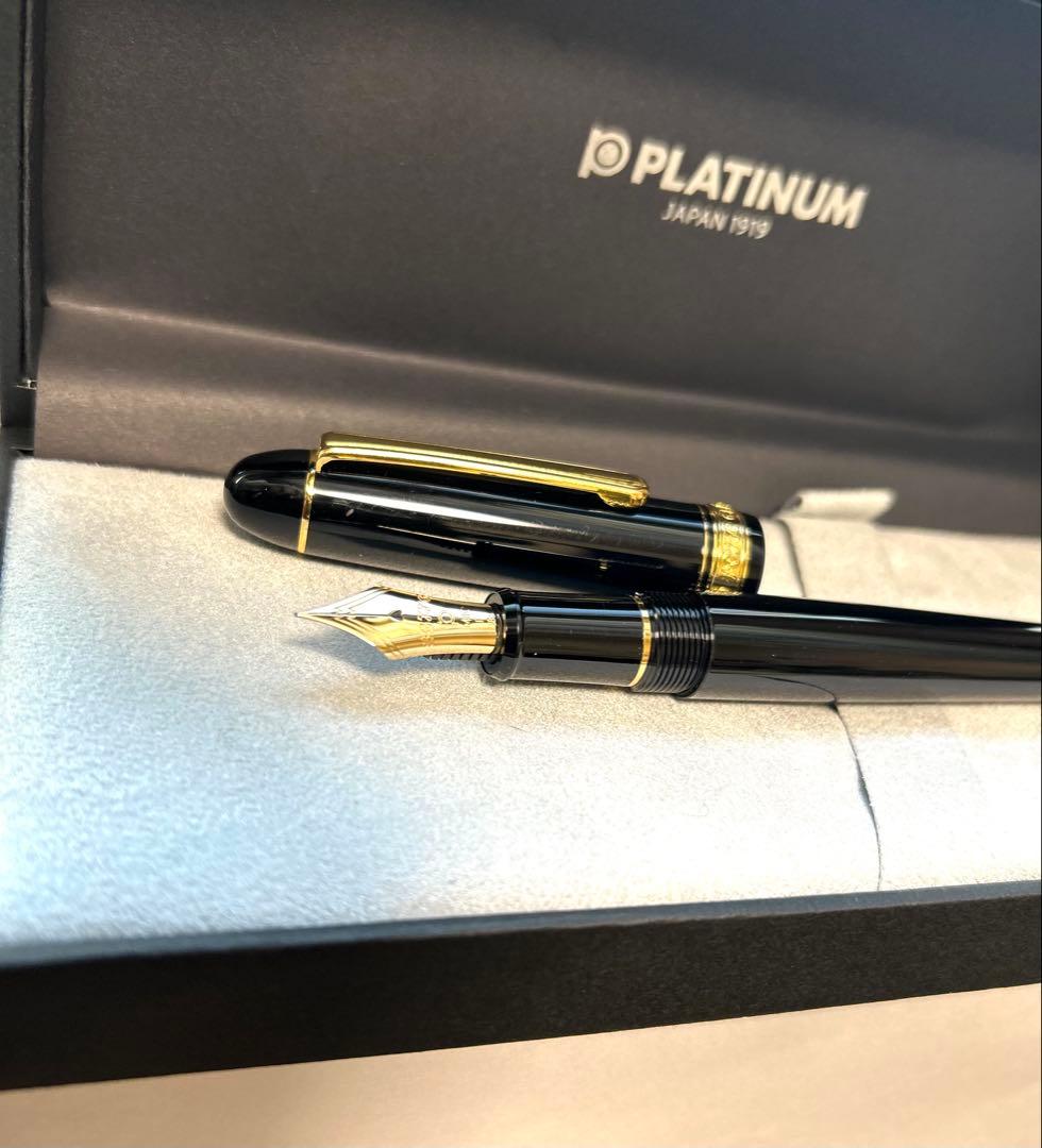 プラチナ センチュリー3776 黒 万年筆 F