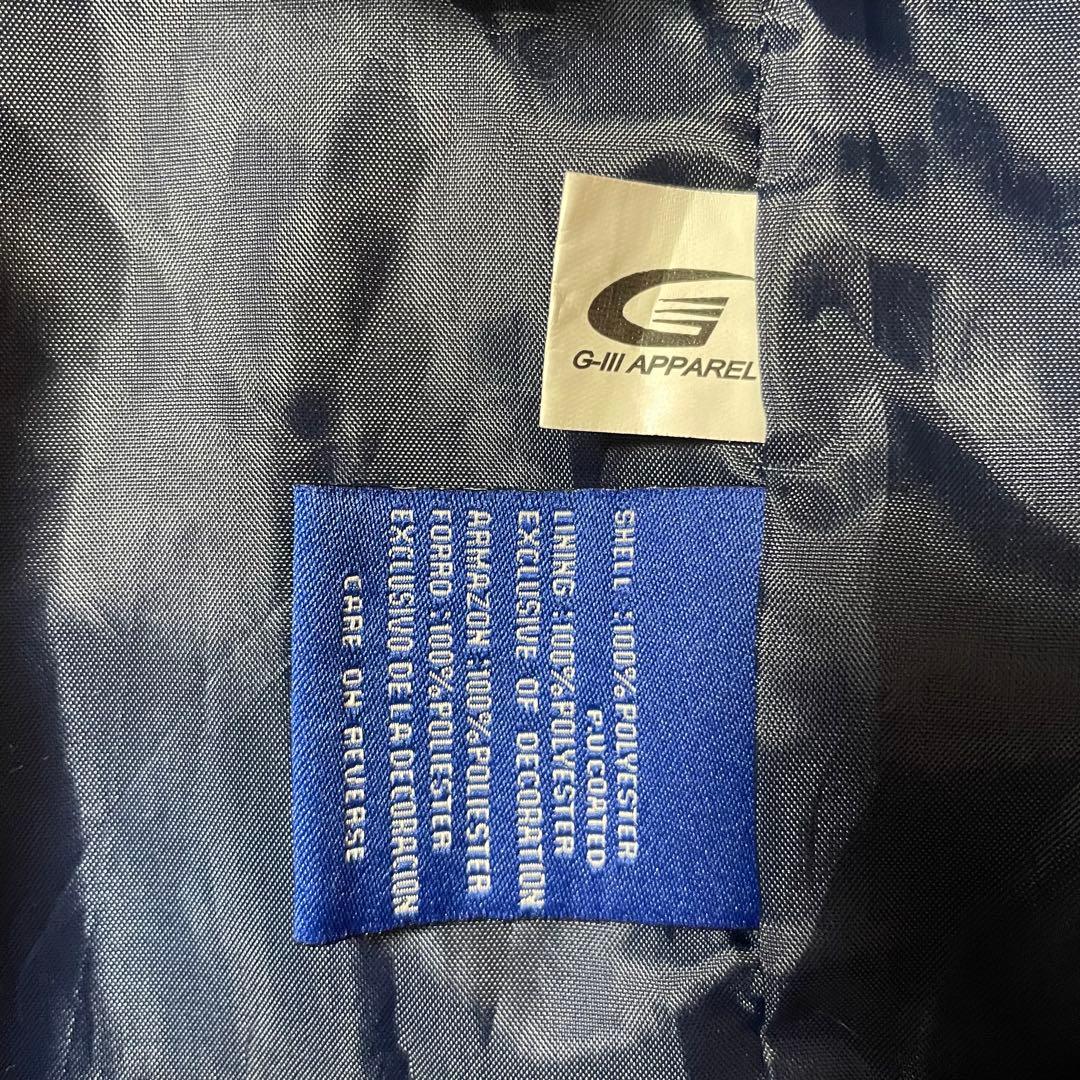 MLB公式ニューヨークヤンキースフード付きナイロンジャケットY2K XLネイビー