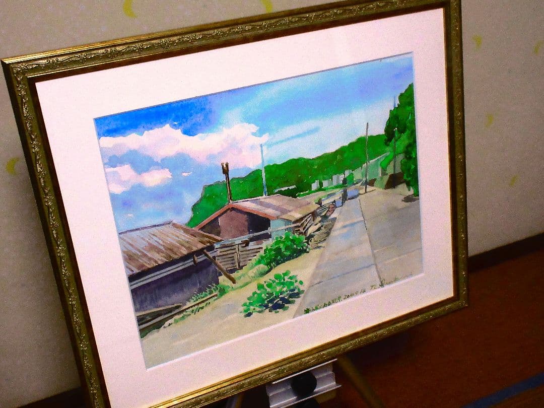 風景画 水彩画 2016年作 F6サイズ 額装済み 原画