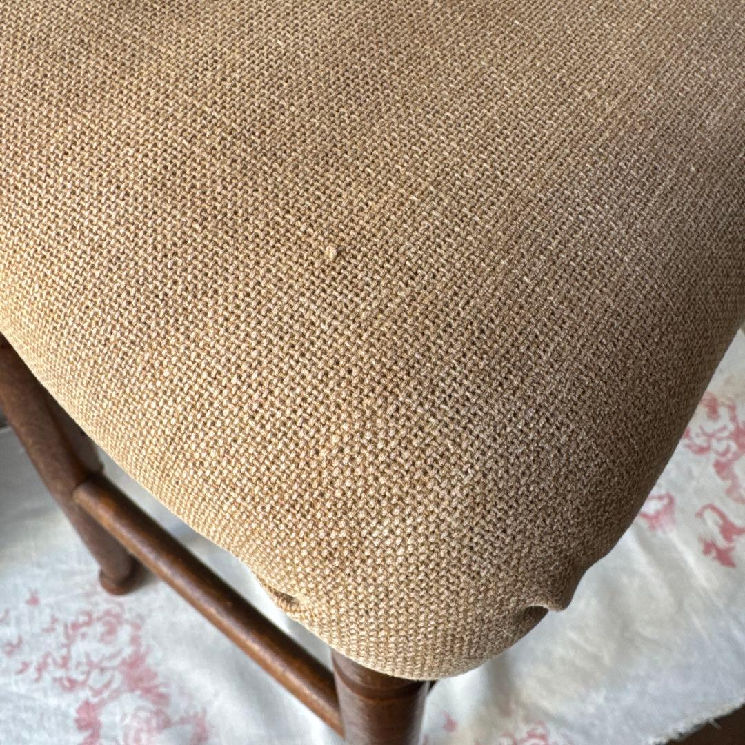 【お値下げ】アンティーク布張りスツール　アンティークスツール　古道具　フランス