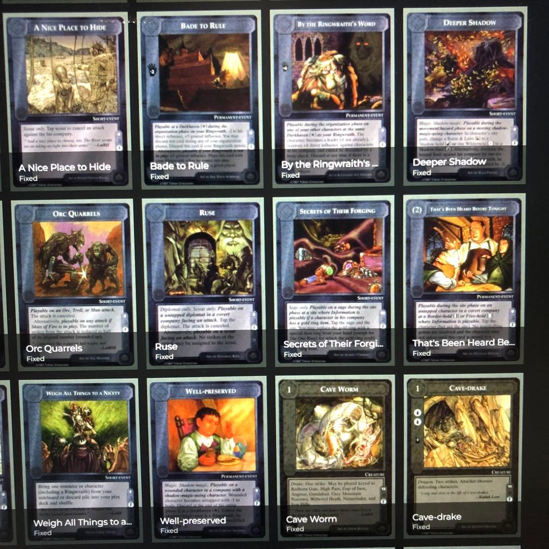 ミドルアース　カード　チャレンジデッキF ccg コンプ　指輪物語　トレカ