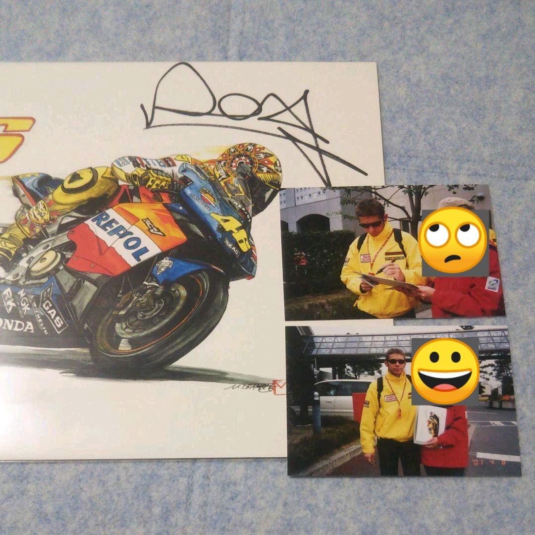 バレンティーノ・ロッシ直筆サイン入りイラスト