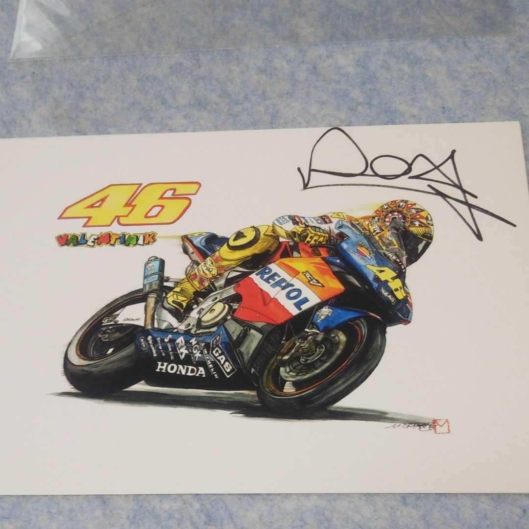 バレンティーノ・ロッシ直筆サイン入りイラスト