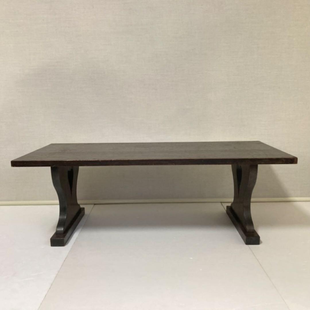 古い味のある文机 座卓 置物台 飾り棚 大型 透かし ハート型 木製 レトロ