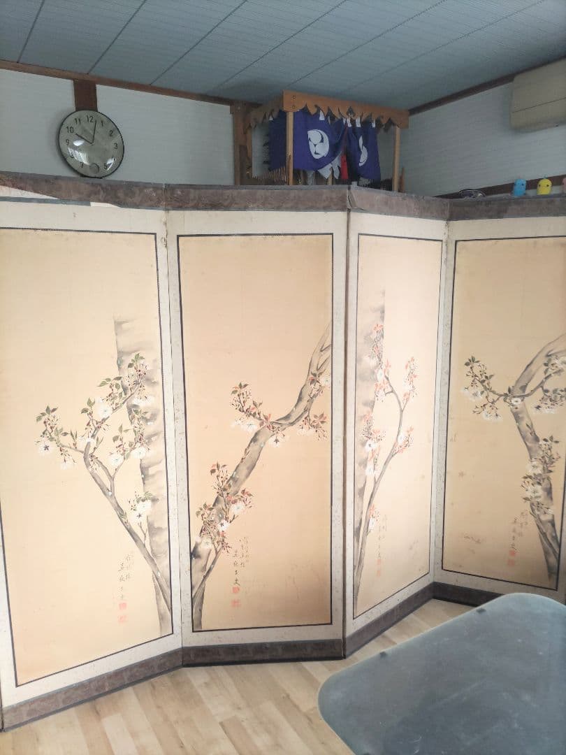 桜の花の屏風 六曲屏風 一双