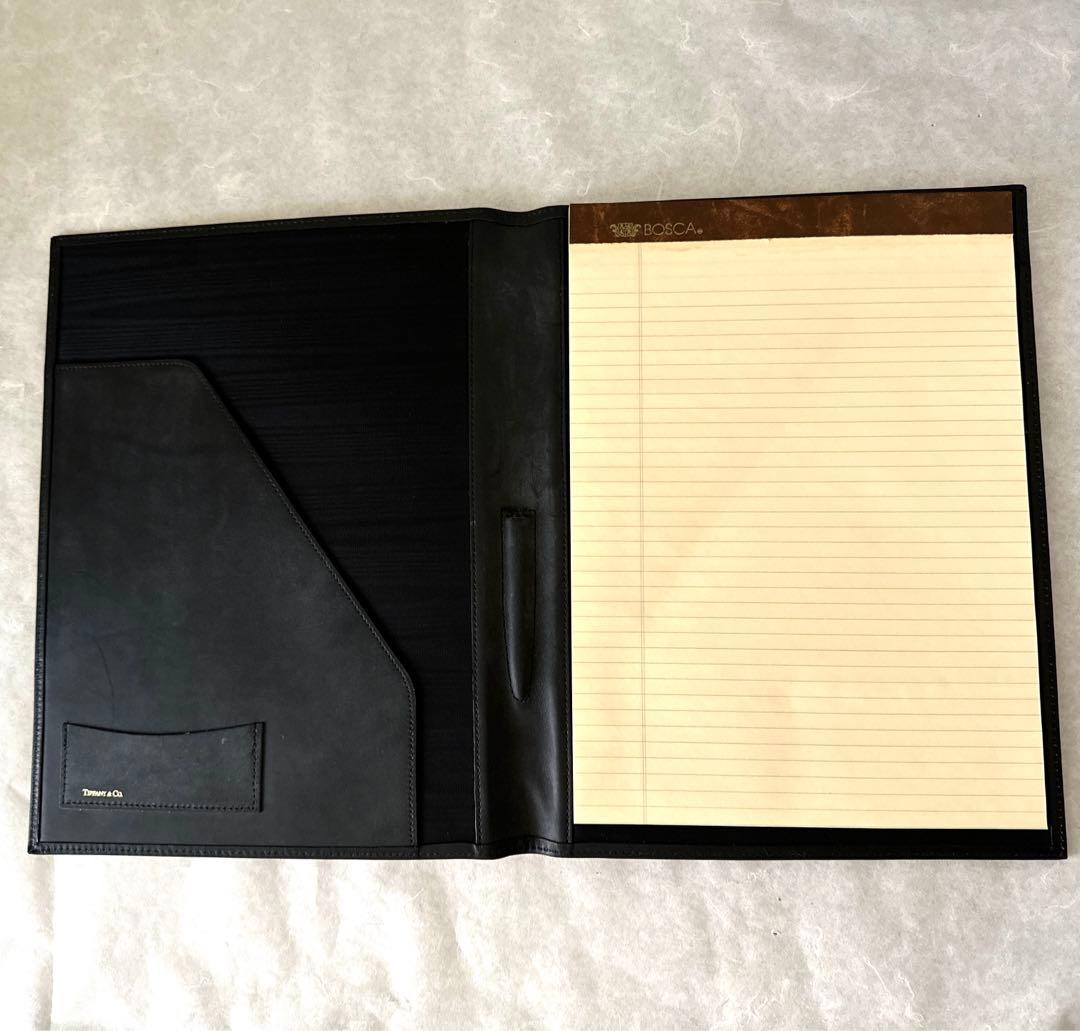 希少！ティファニー　本革　ノートパッドホルダー　A4 ブラック