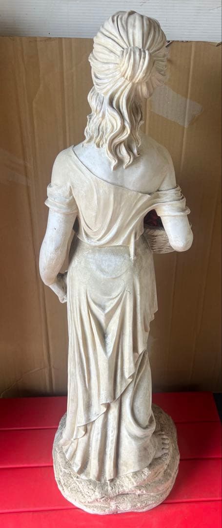 人物像 石像 女性像 置物 インテリア 天然石 美術品 洋風 ホワイト 白