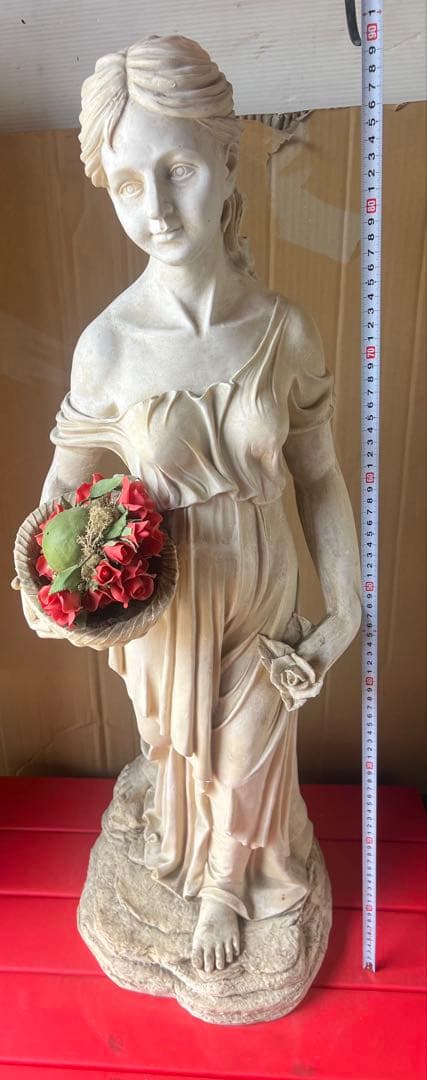 人物像 石像 女性像 置物 インテリア 天然石 美術品 洋風 ホワイト 白