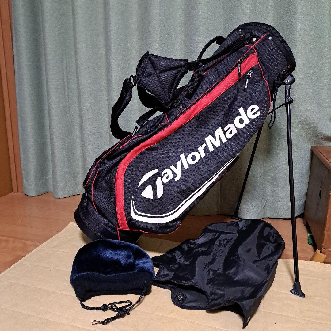 TaylorMade スタンド式キャディバッグ、フード付き。アイアンカバー付き。
