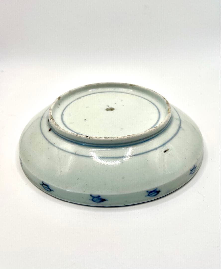 古伊万里　古染付　雁の図皿　染付　アンティーク　古道具　食器