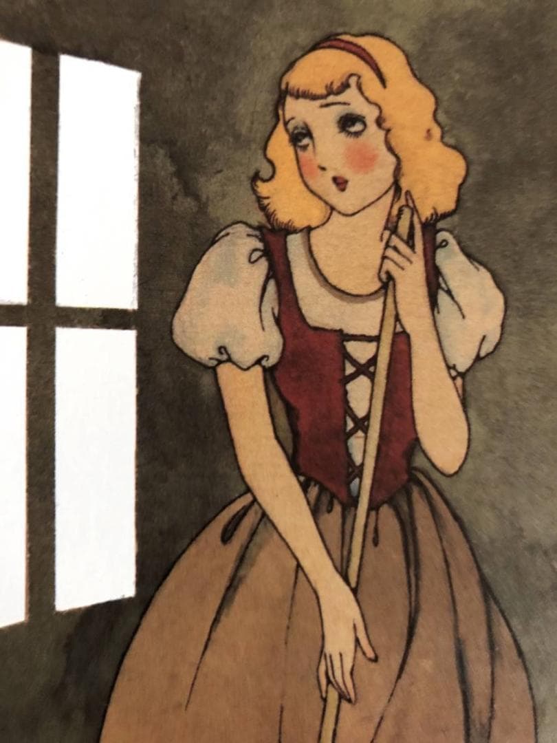 昭和レトロ、中原淳一、【少女の友付録】、年代物・希少画集画 、新品高級額 額装付