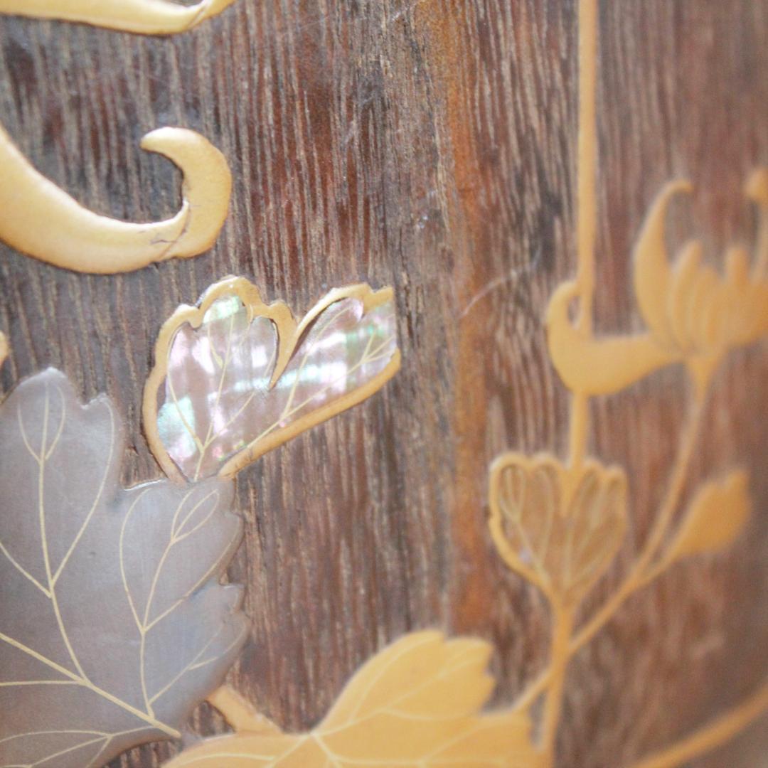 桐火鉢　高蒔絵・螺鈿細工　その１