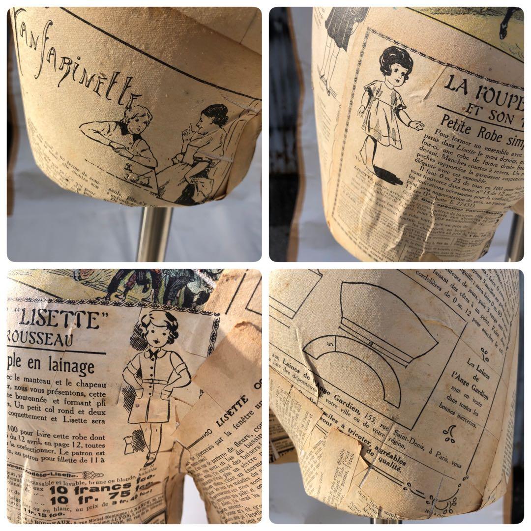 夢八トルソー　フランスの少女紙貼ったトルソー マネキンボディーコミックアート②