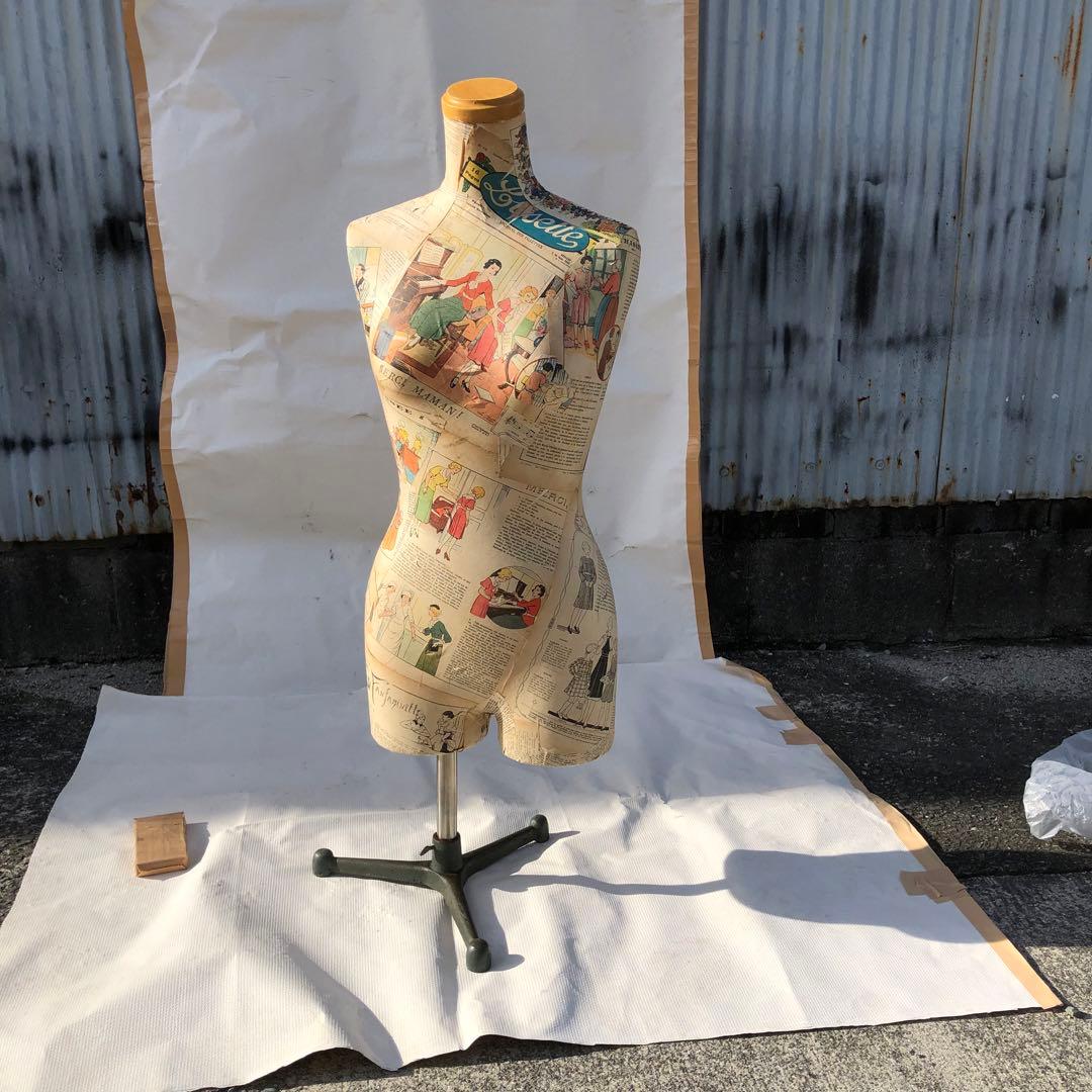 夢八トルソー　フランスの少女紙貼ったトルソー マネキンボディーコミックアート②