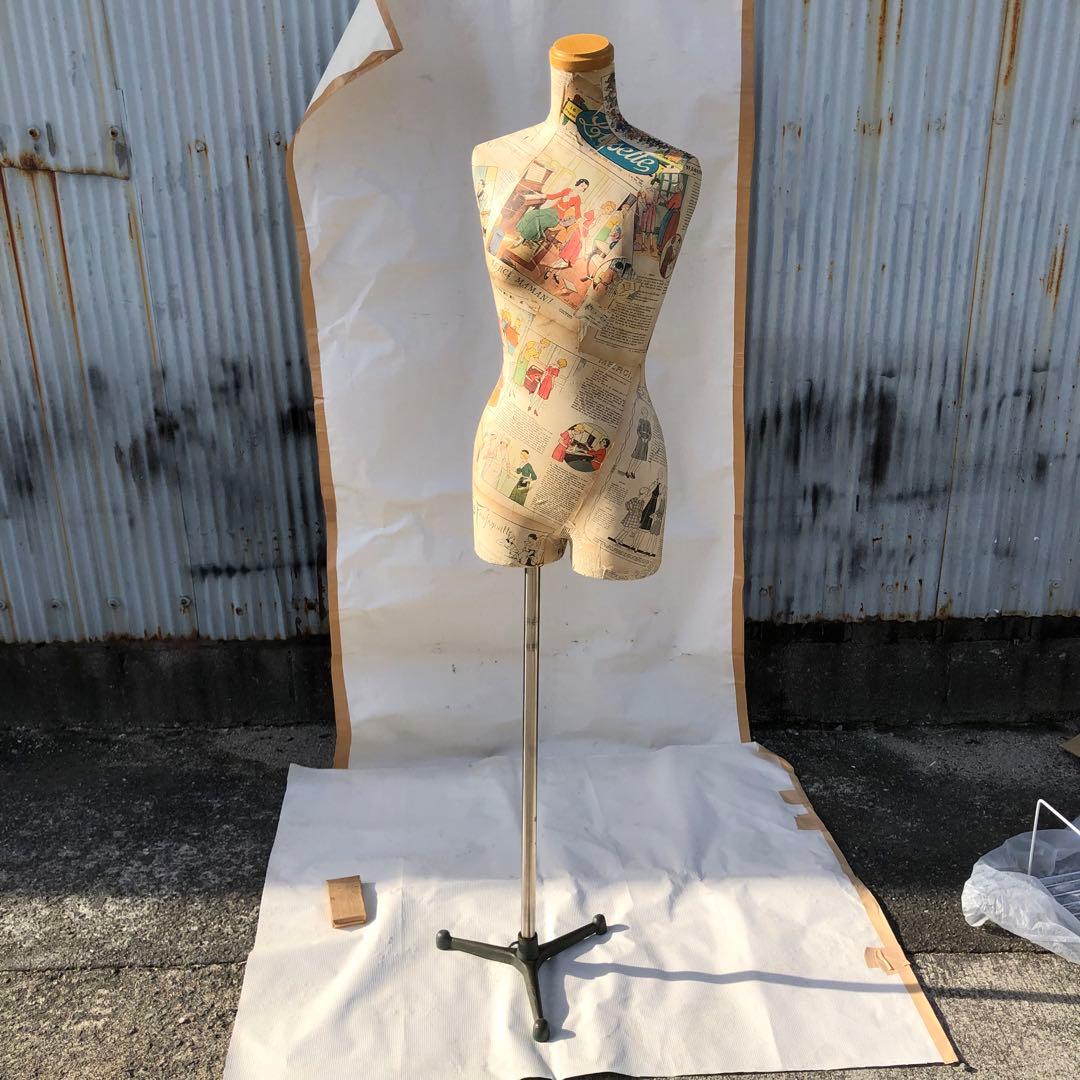 夢八トルソー　フランスの少女紙貼ったトルソー マネキンボディーコミックアート②