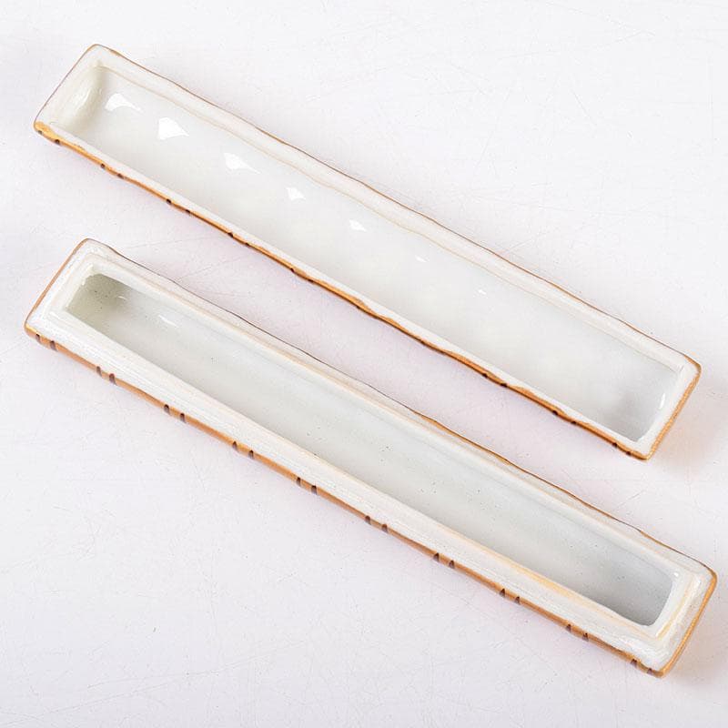 茶道具　小木曽芳正作　金彩　横笛香合　共箱　V　8482