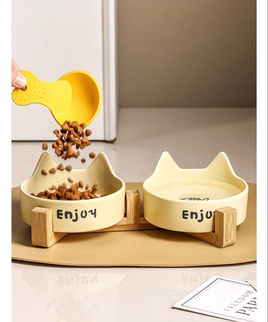 猫耳デザインで幸せいっぱい✨ 愛猫の食事タイムがもっと楽しくなる