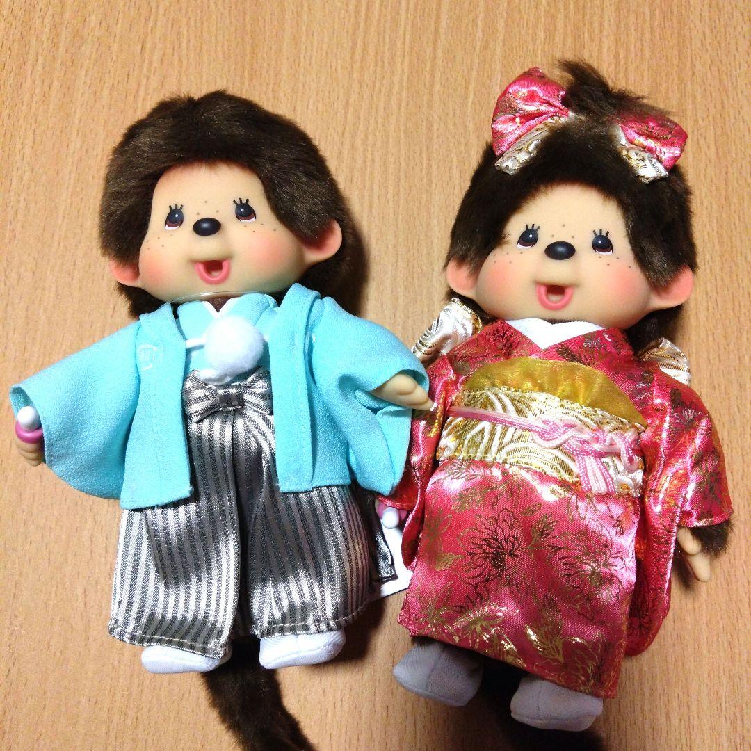 【新品タグ付】紋付袴　振袖　モンチッチ　Sサイズ　セット