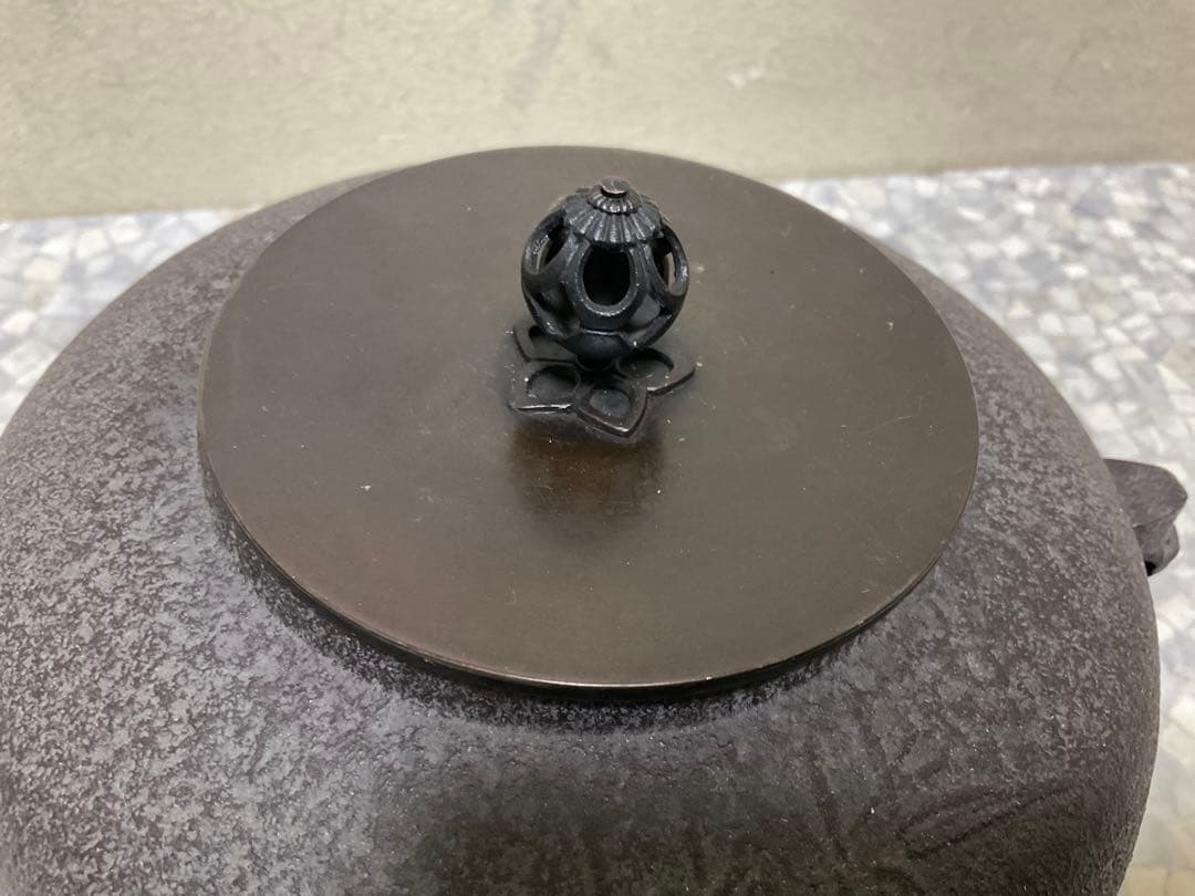 伝統工芸工芸美術茶道具＊菊池政光銘在銘 ＊獸双耳釜環あり＊茶道古物金属工芸