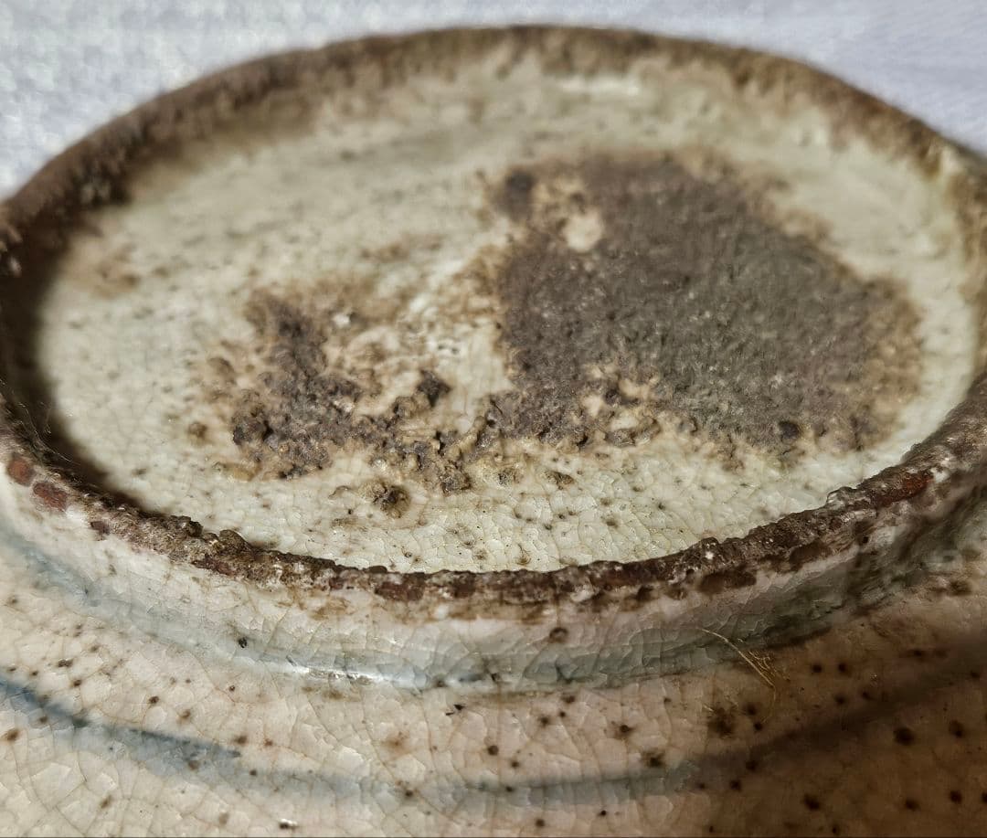 【大名品❗】16-17世紀　中国古陶磁　明朝　青華　古染　花文　砂高台　呉須皿