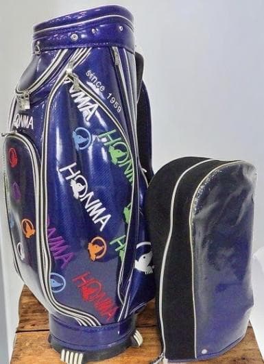 送料無料／お買い得　HONMA 高級エナメル キャディバッグ総刺繡BLUE