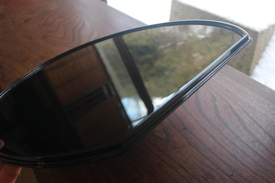 デッドストック！極上黒漆の美しい半月盆（検輪島塗懐石盆お膳お盆茶道具