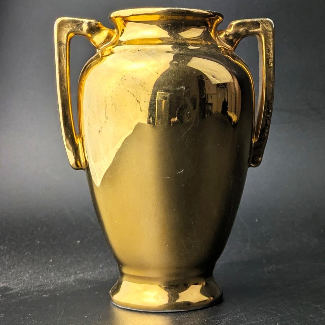 ノリタケ森村組 Mリース 金彩花瓶ミニ 1911-1920年代 双耳 輸出品