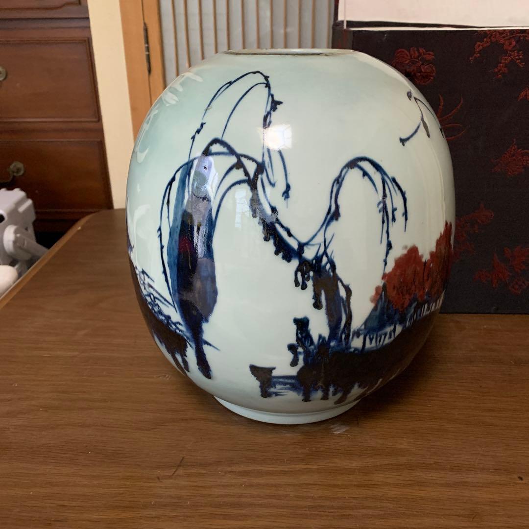 景徳鎮　灯籠瓶 陳敏作