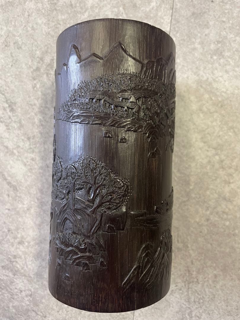 筆筒　竹筒　文房具　中国美術　唐物　アンティーク　骨董