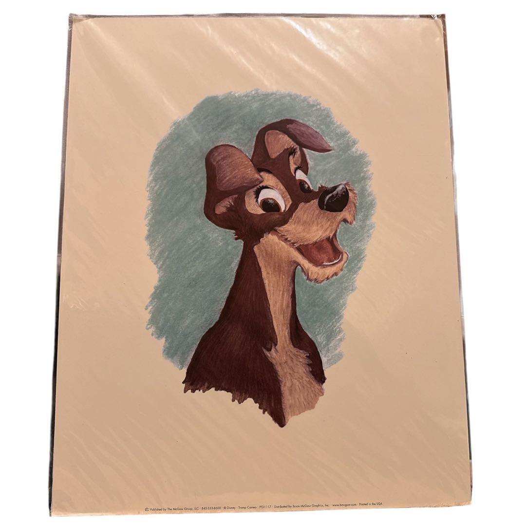 ✨激レア　ディズニー　わんわん物語　公式イラスト アートプリント　4枚セット