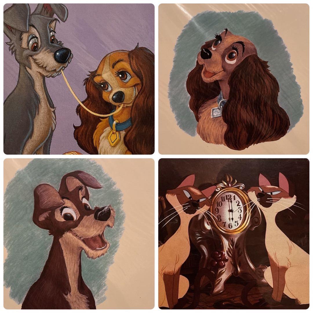 ✨激レア　ディズニー　わんわん物語　公式イラスト アートプリント　4枚セット