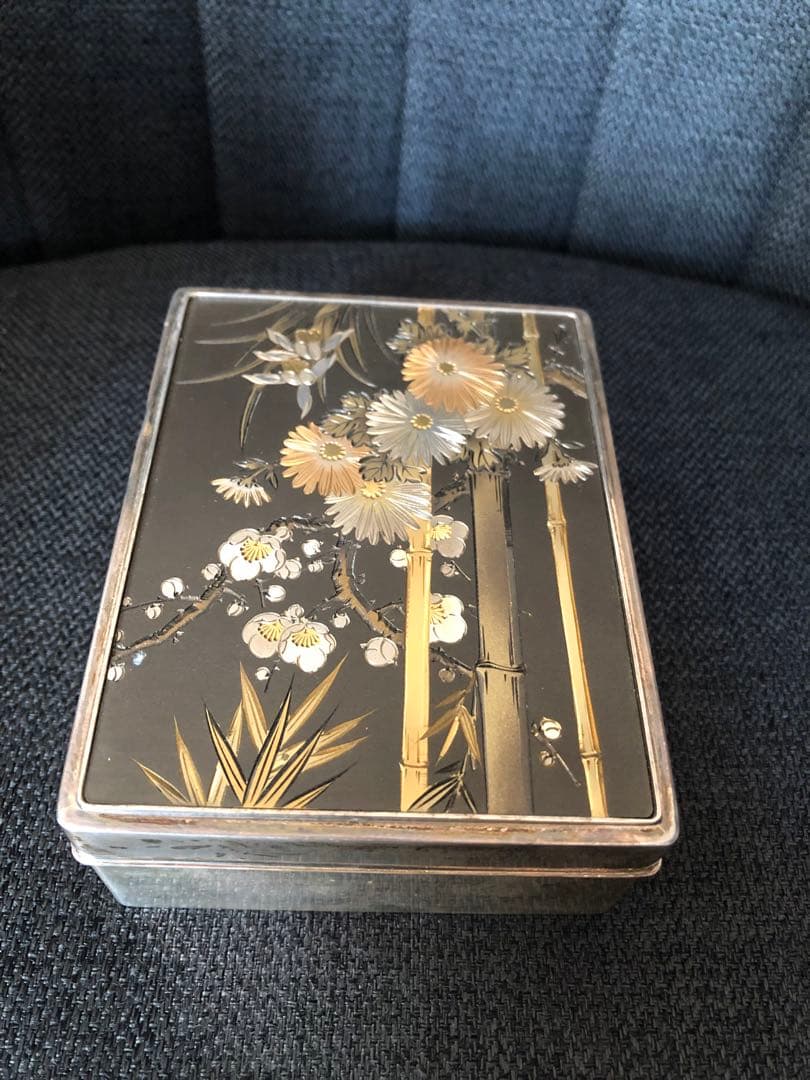 アンティーク雑貨 Silver jewelry Box vintage.