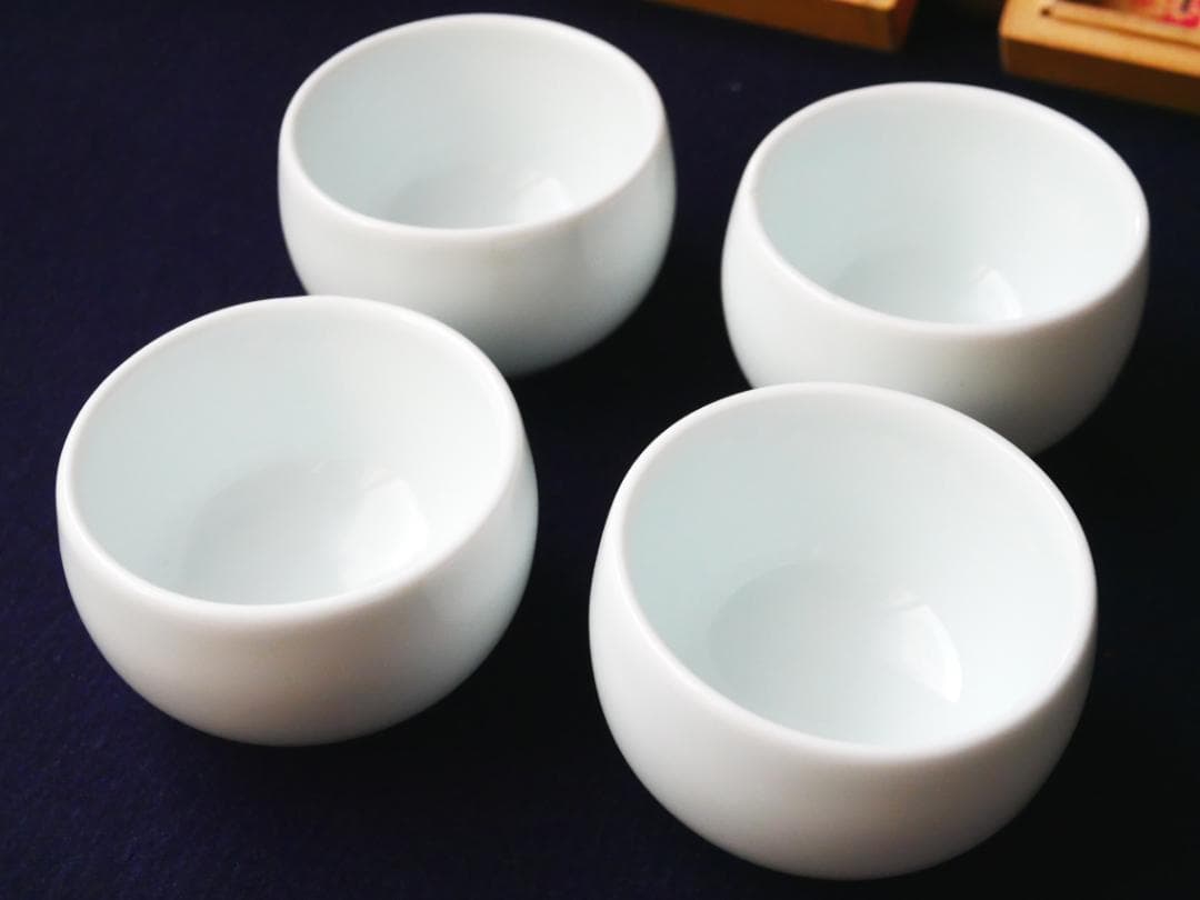 【希少】一流品　韓益煥　白磁 　湯呑4客揃