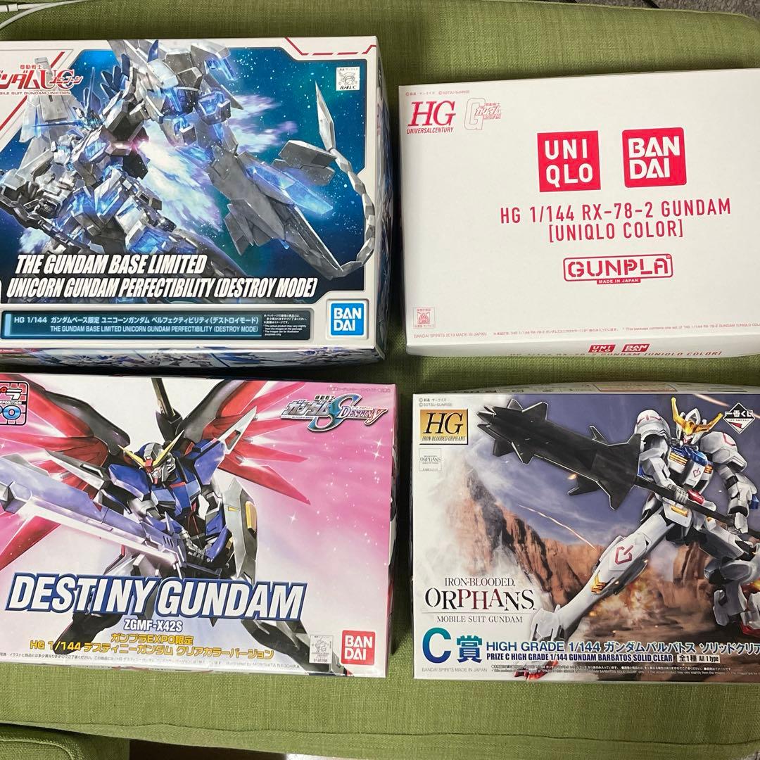 ガンプラHG 4点セット　ユニコーン　デスティニー　バルバトス