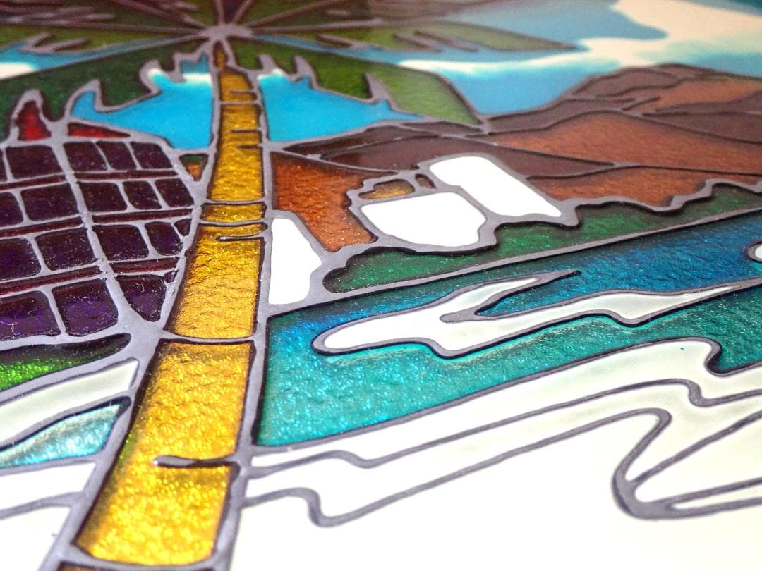 Vintage Hawaiian diamondhead ステンドグラスアート