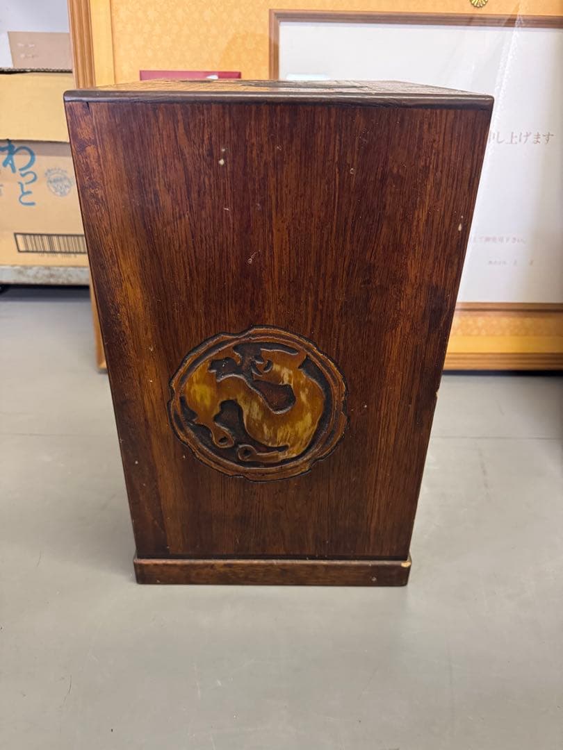 希少　岡山特産　烏城彫　小引き出し　小物入れ　小箪笥　5段　レトロ　当時物