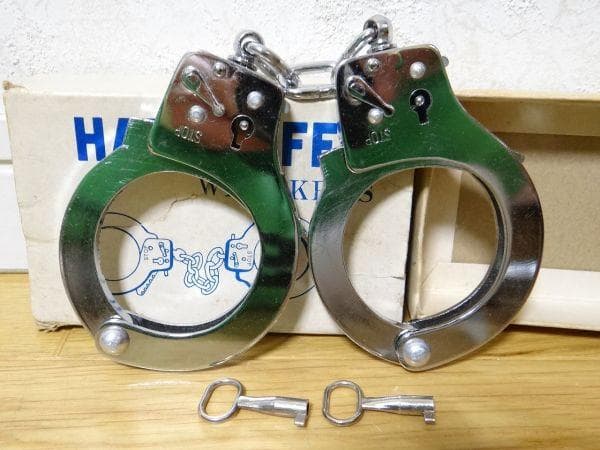 新品 80年代 ビンテージ 日本製 HANDCUFF 手錠 鍵付き 昭和 当時物
