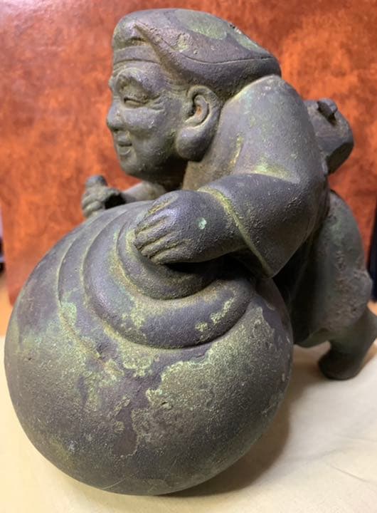 内島一平　造　銅製　大黒様像　縁起物東京高岡銅器古美術品