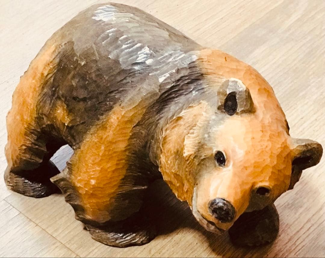 希少　大和正幸　木彫り熊　ガラス目 北海道　木彫熊　木彫り　大和彫