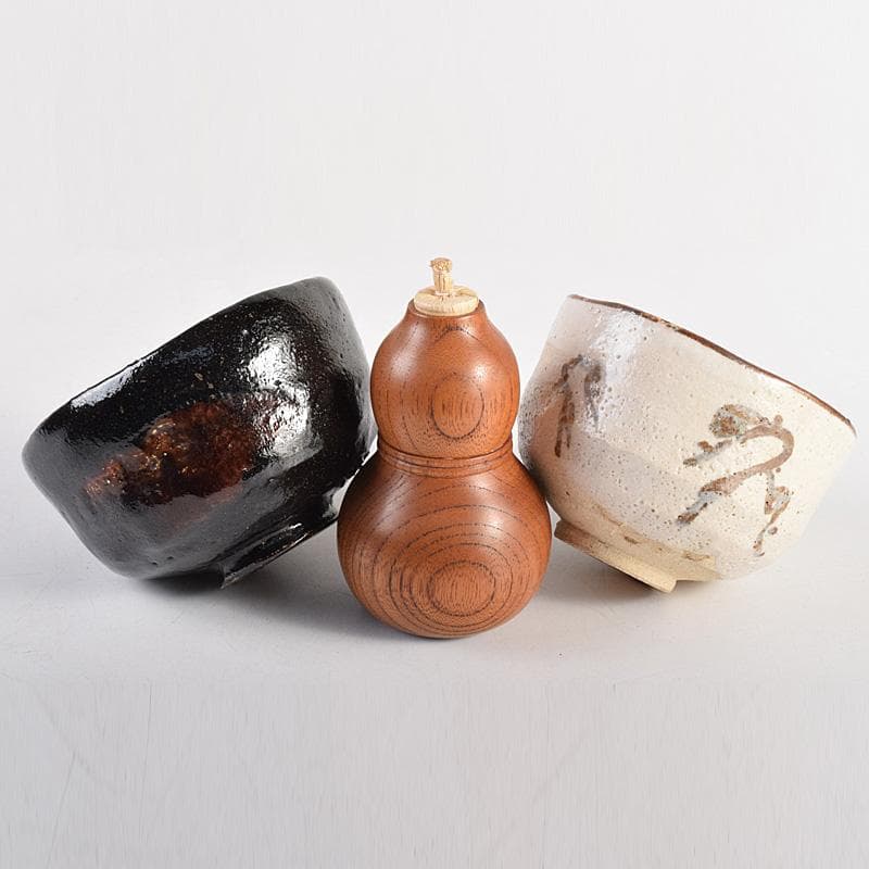 茶道具　御所籠　茶籠　黒楽茶碗　振出など　十一点一式　時代箱付　F　R8766B