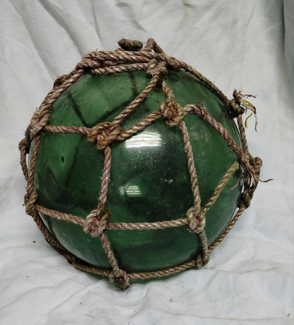 昭和　定置網　ガラス玉の浮き　直径約31センチ