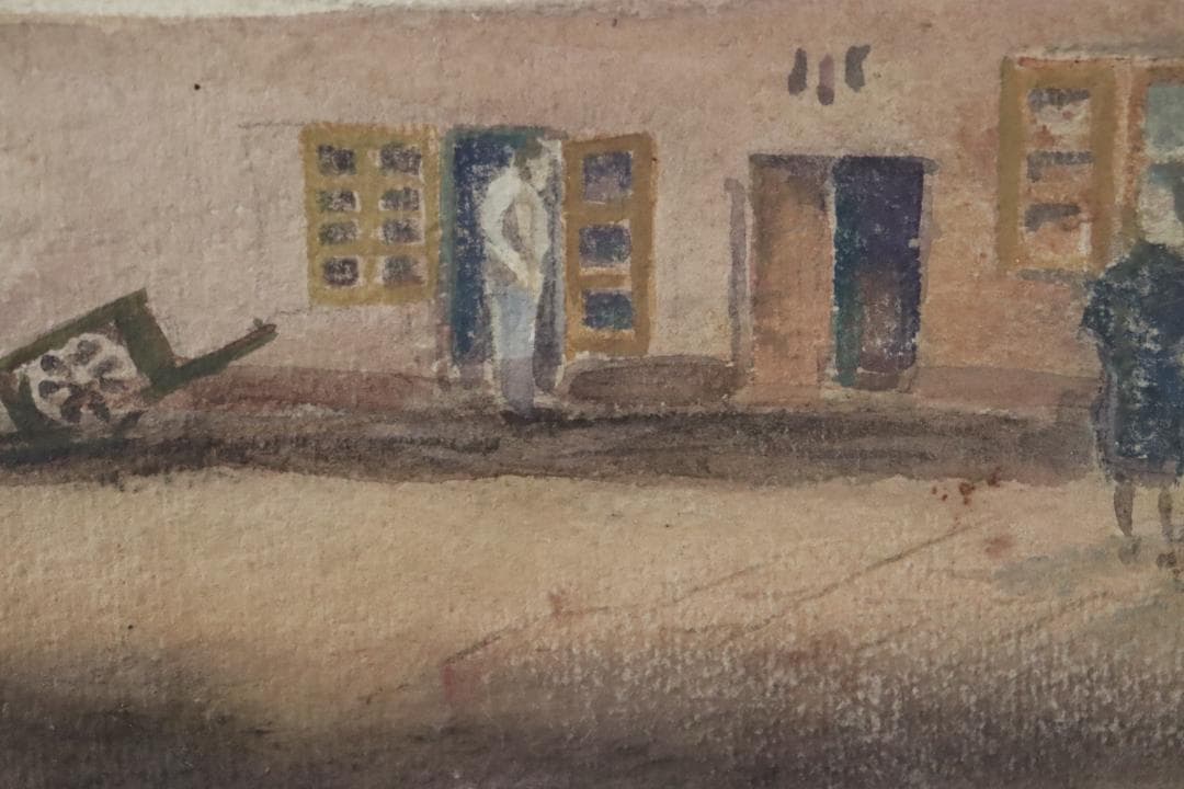 真作保証 三宅克己 風景画 水彩5号 タトウ箱 油彩技法を用いて水彩表現の開拓者