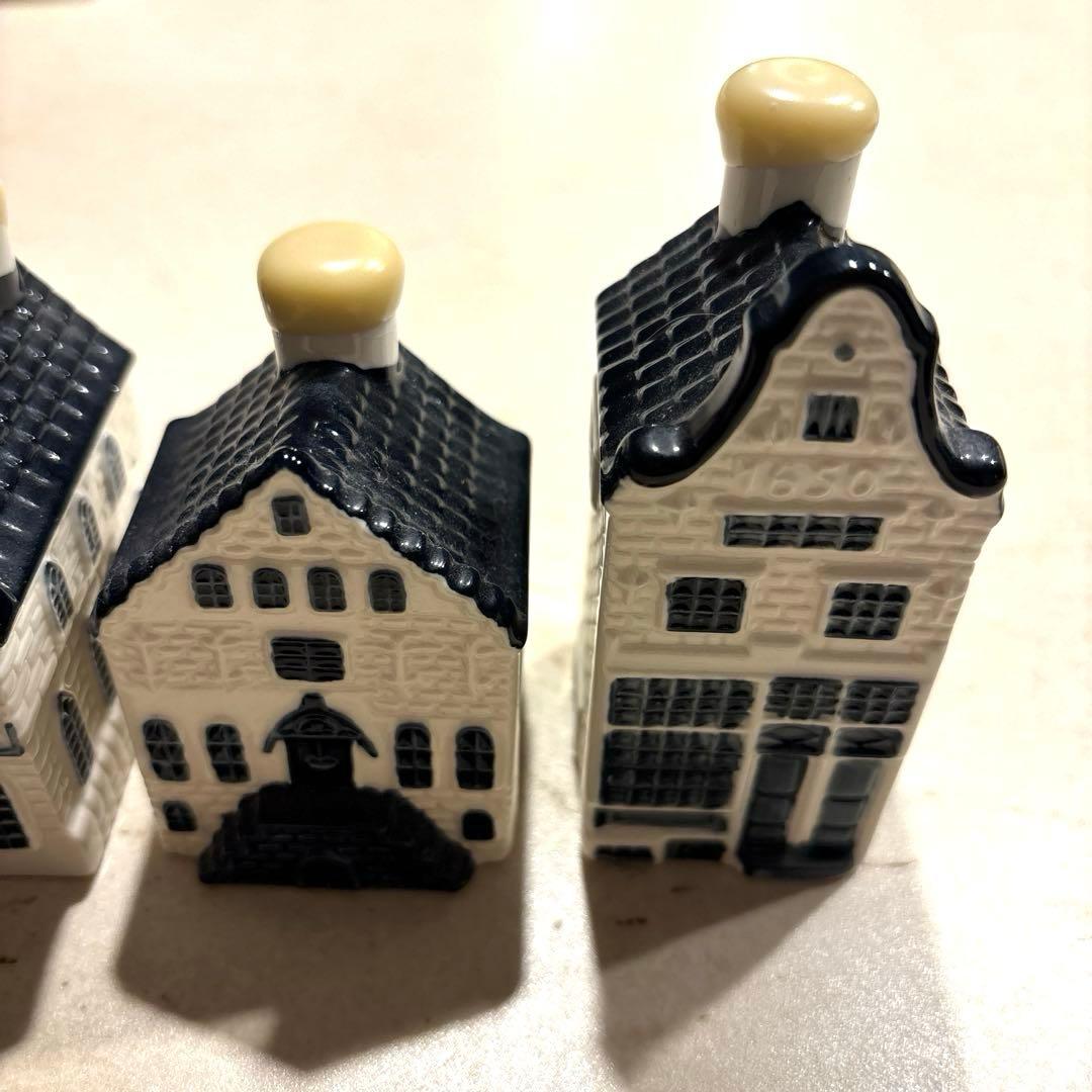 KLMオランダ航空　デルフトブルーミニチュアハウス　　4個セット