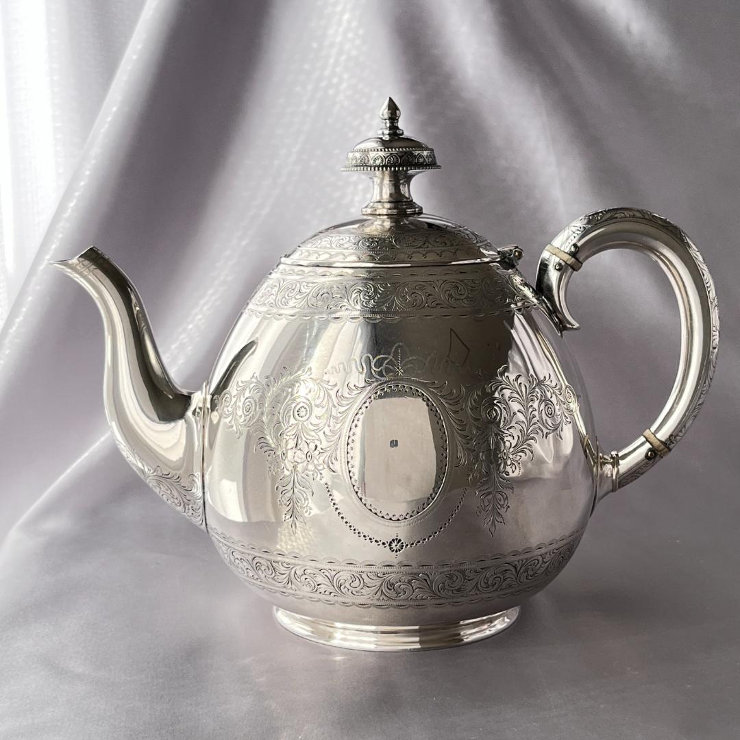 【Elkington】 ビクトリアンのティーサービス 4点 ティーポット